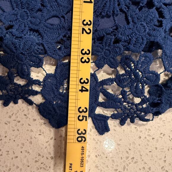 Pink Lily Navy Blue Floral Lace Halter Bodycon Dress Cocktail Midi Large NEW - Picture 7 of 9